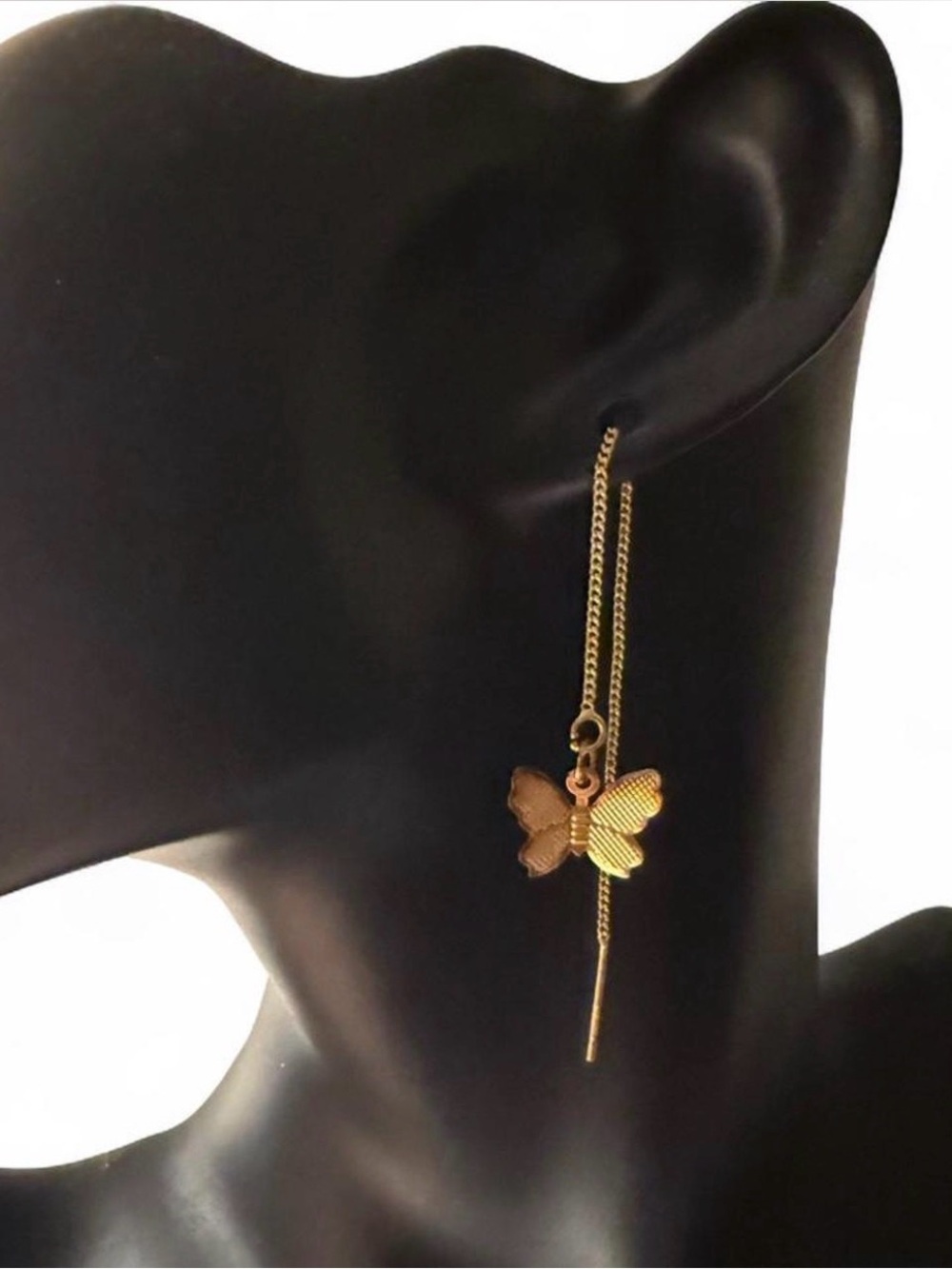 Gold Butterfly Threader Earrings - Women Jewelry